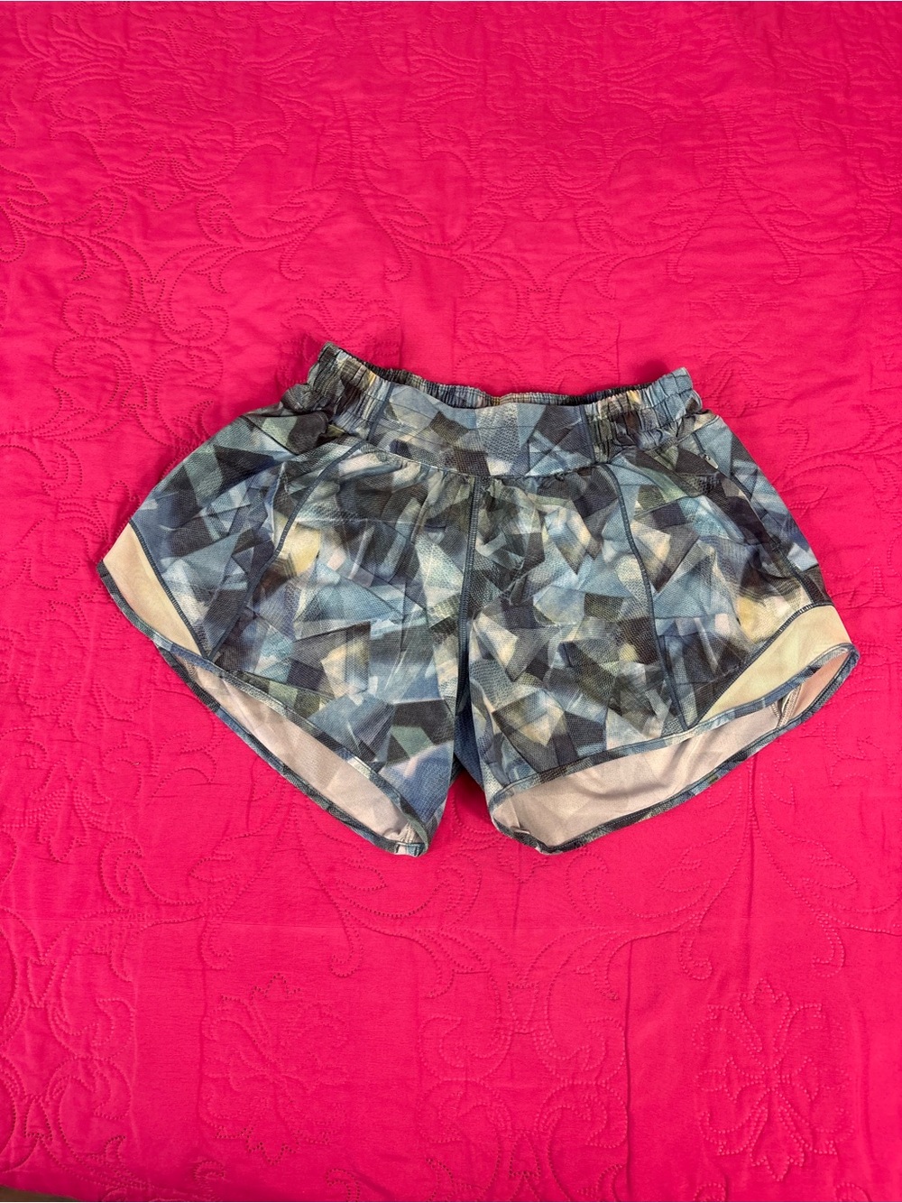 lululemon athletica Blue Geometric Athletic Shorts